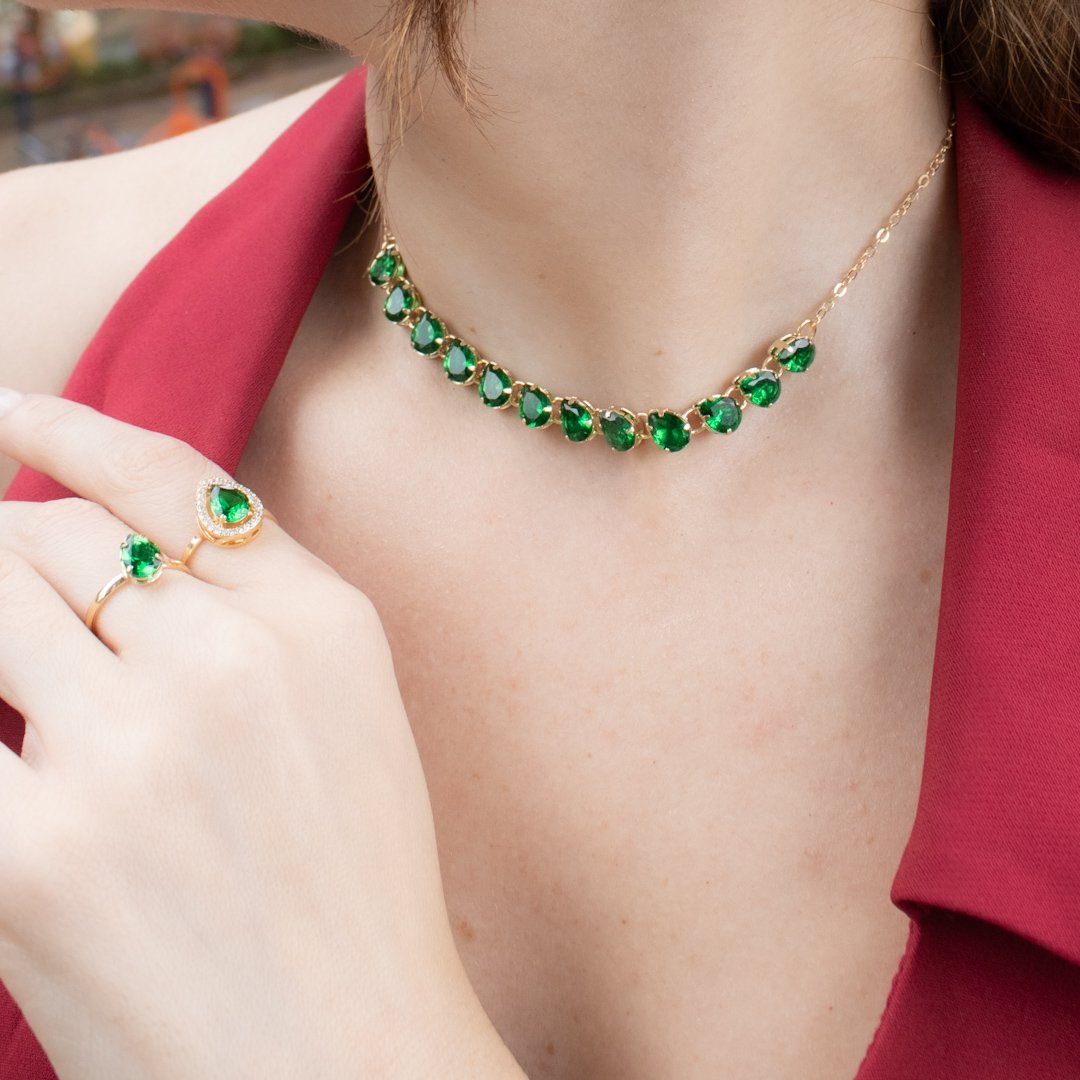 Kit Colar e Brinco Festa - Gotas