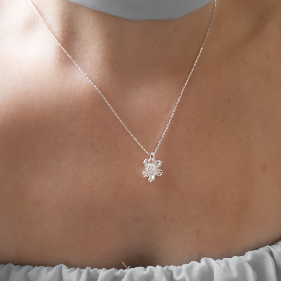 Kit Colar e Brinco - Flor de Cerejeira