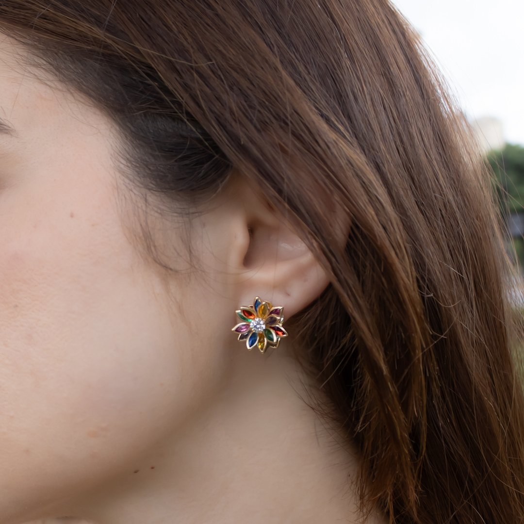 Kit Colar e Brinco - Flor Dimensões