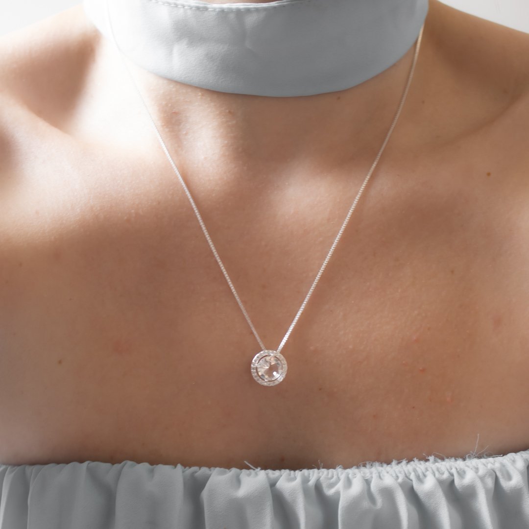 Kit Colar e Brinco - Ponto de Luz 8mm