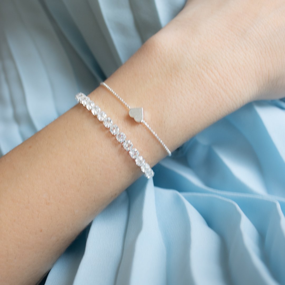 Kit de 2 Pulseiras - Coração e Zircônia