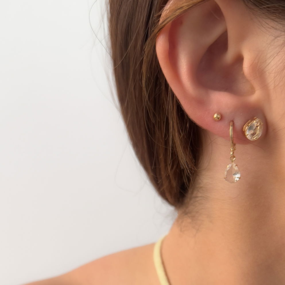 Kit de 3 Brincos - Gotinhas Zircônia