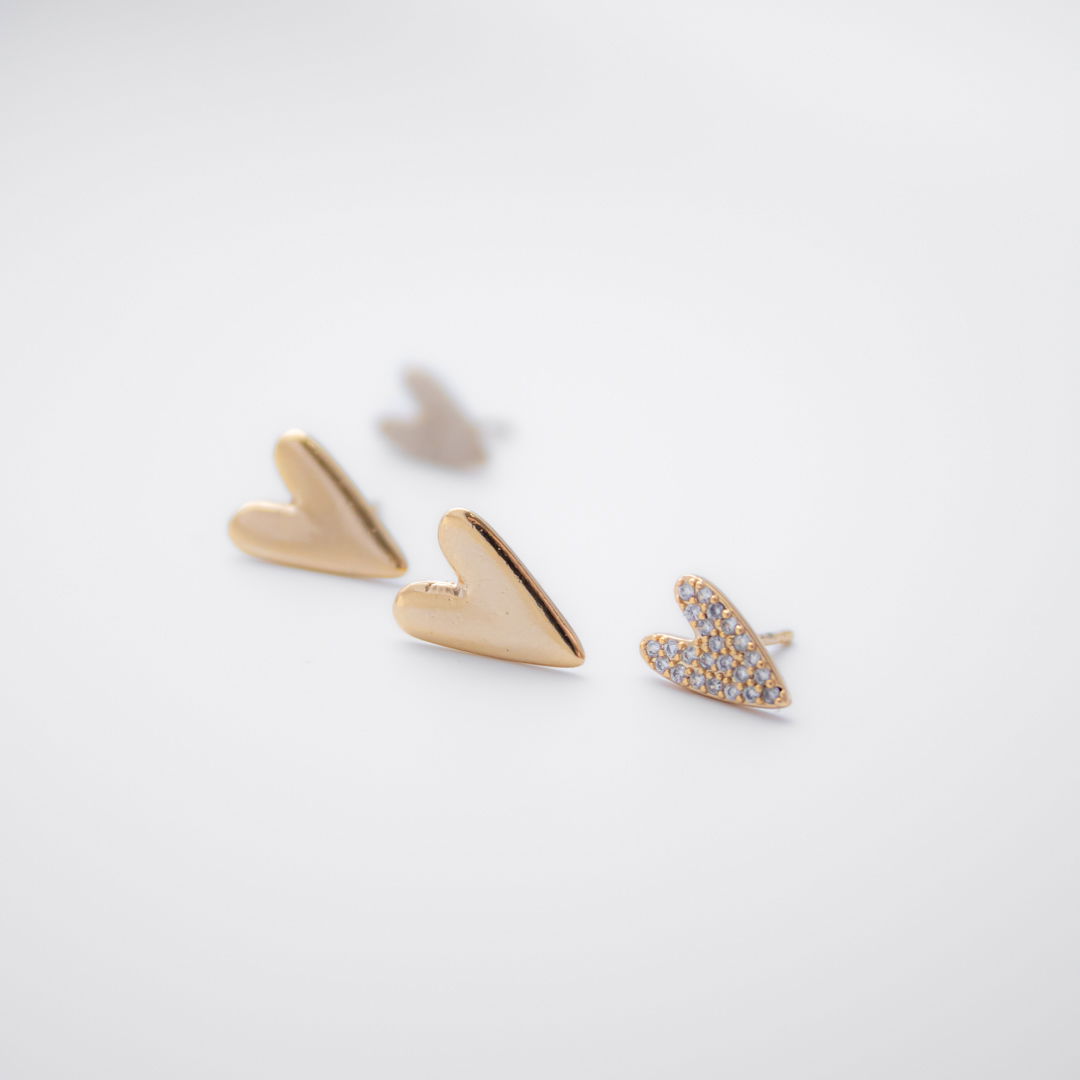 Kit de Brincos - Corações Assimétricos