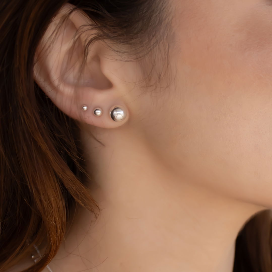 Kit de brincos - Esferas 3 Tamanhos