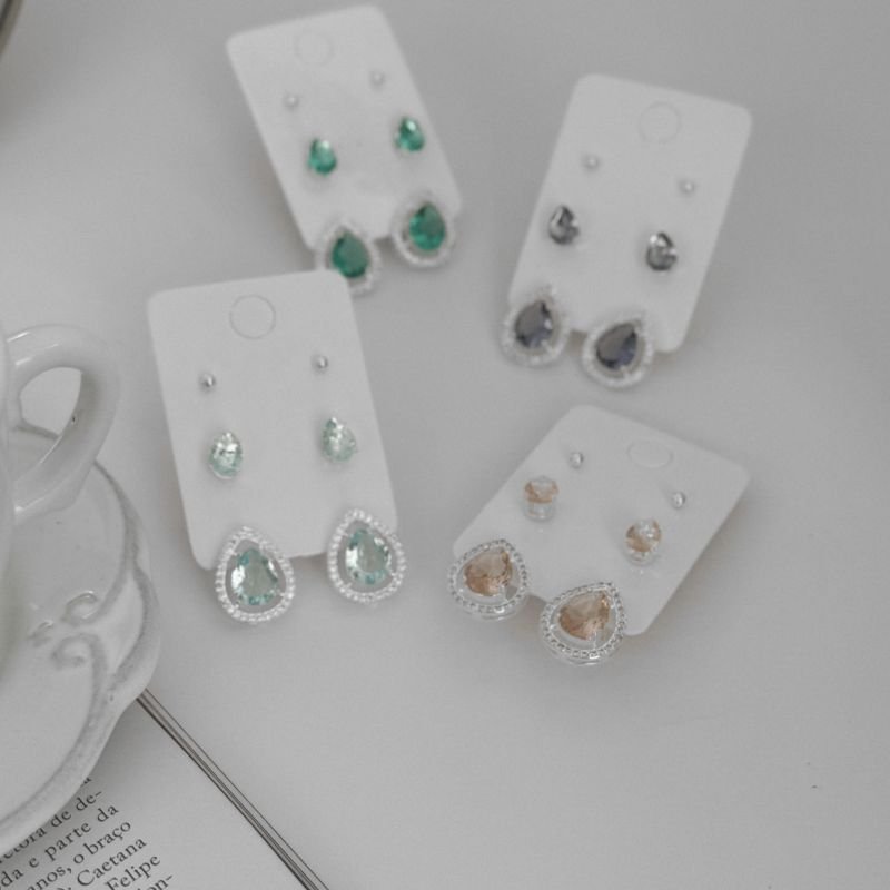Kit de Brincos - Gotas Microzirconia