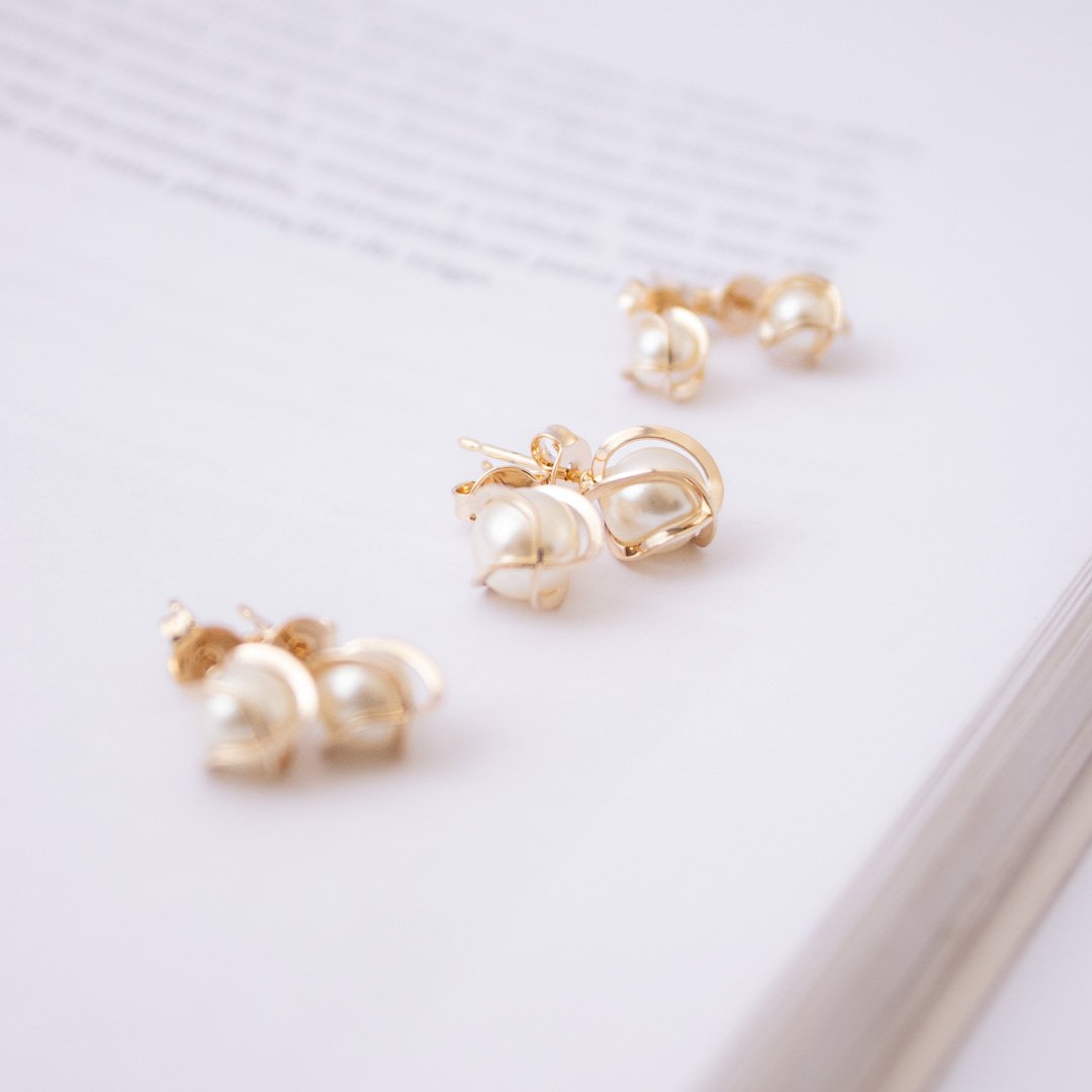 Kit de brincos - Pérolas com Aramado