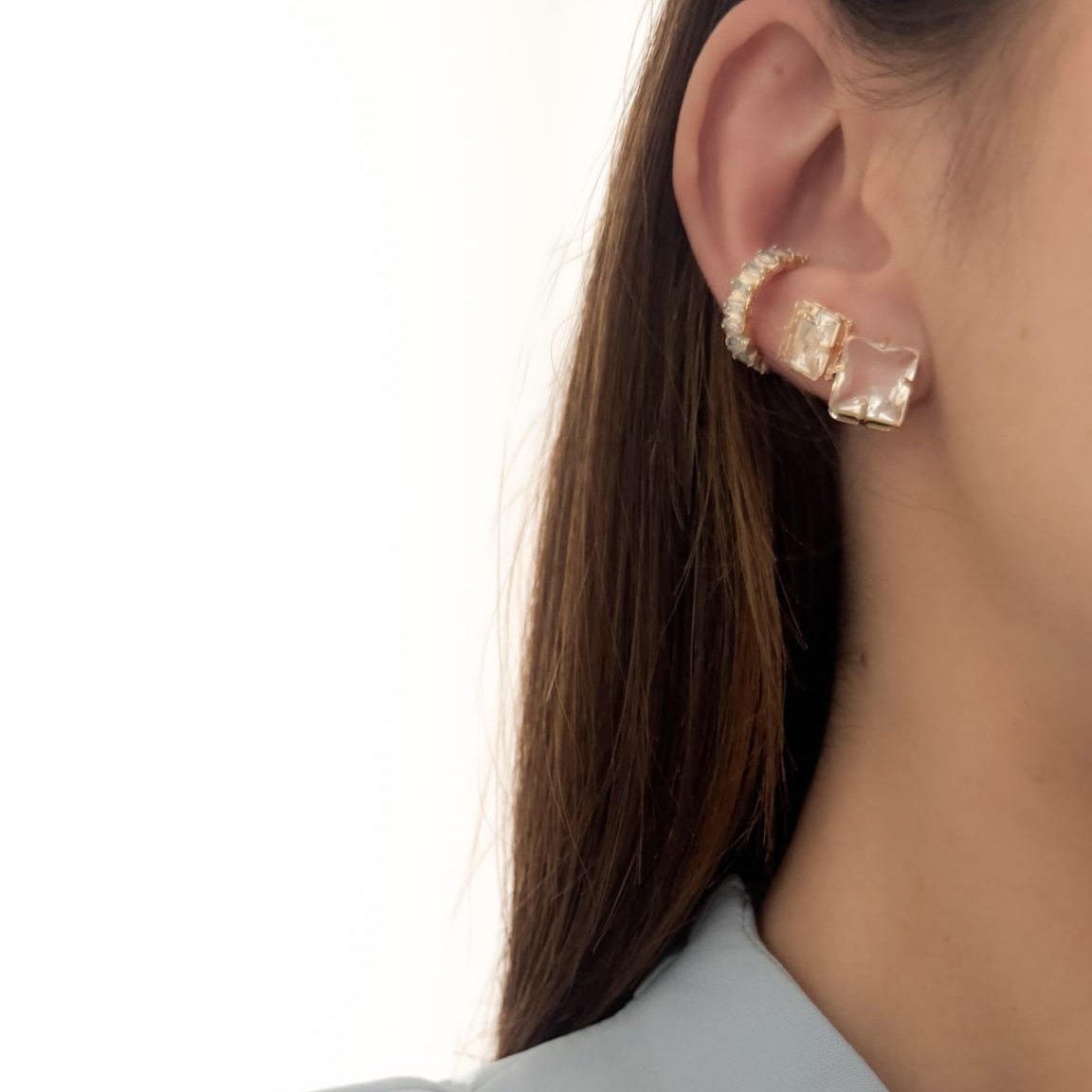 Kit de Brincos e Piercing - Cristal