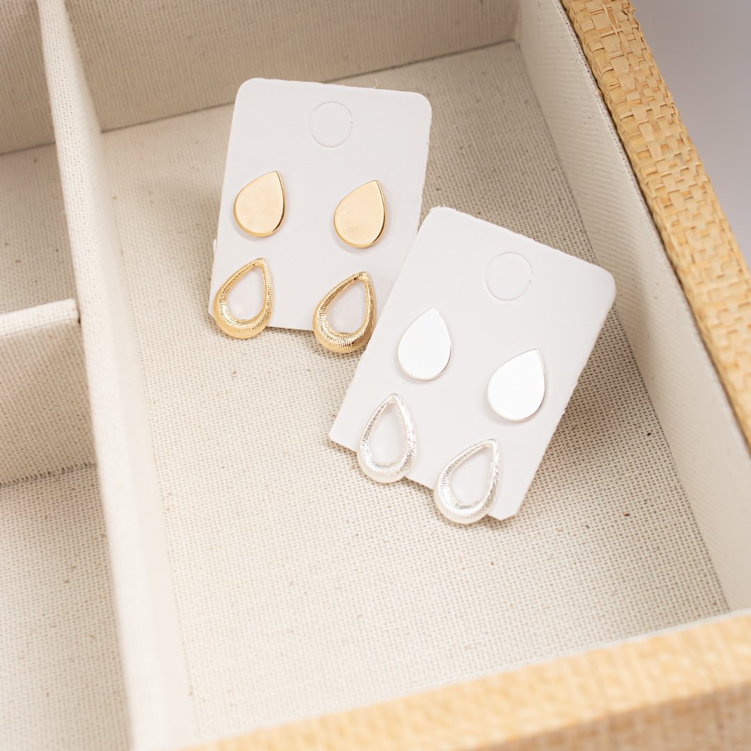 Kit de brincos - Gotas Casca & Luz