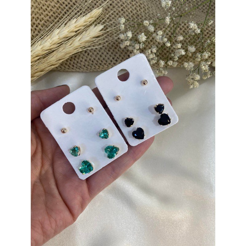 Kit de Brincos - Corações