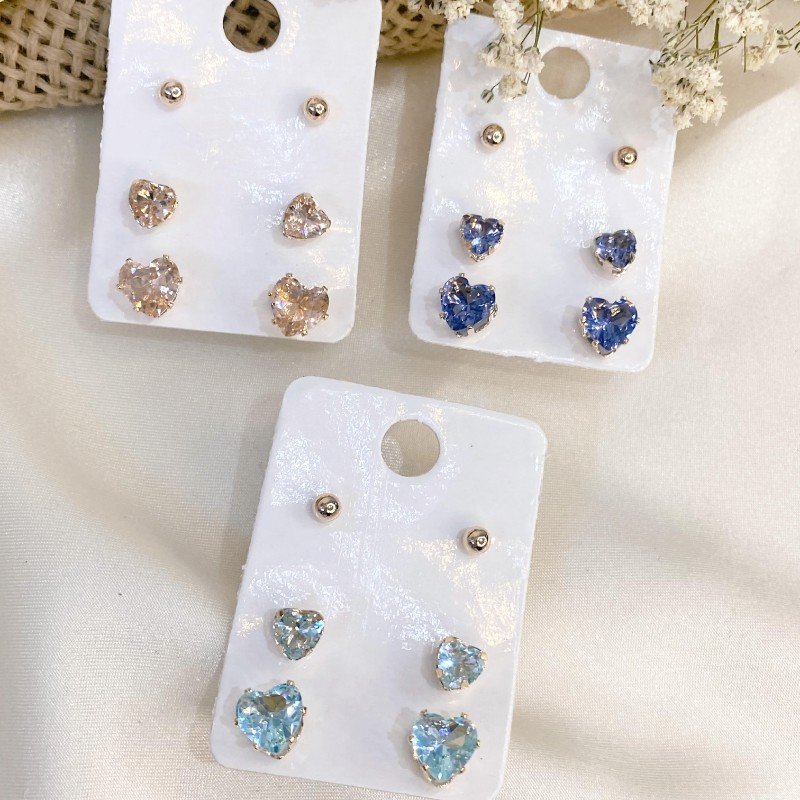 Kit de Brincos - Corações