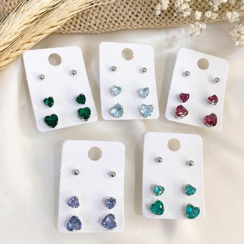 Kit de Brincos - Corações