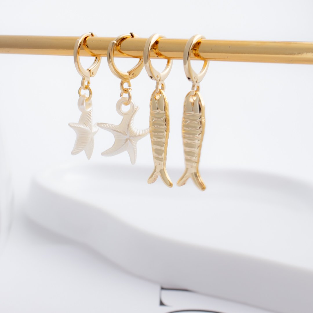 Kit de brincos - Sardinha & Estrela do Mar