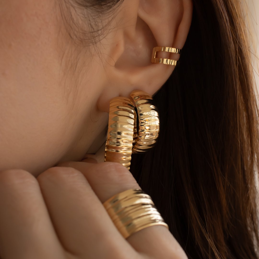 Piercing de Pressão - Linhas Texturizado