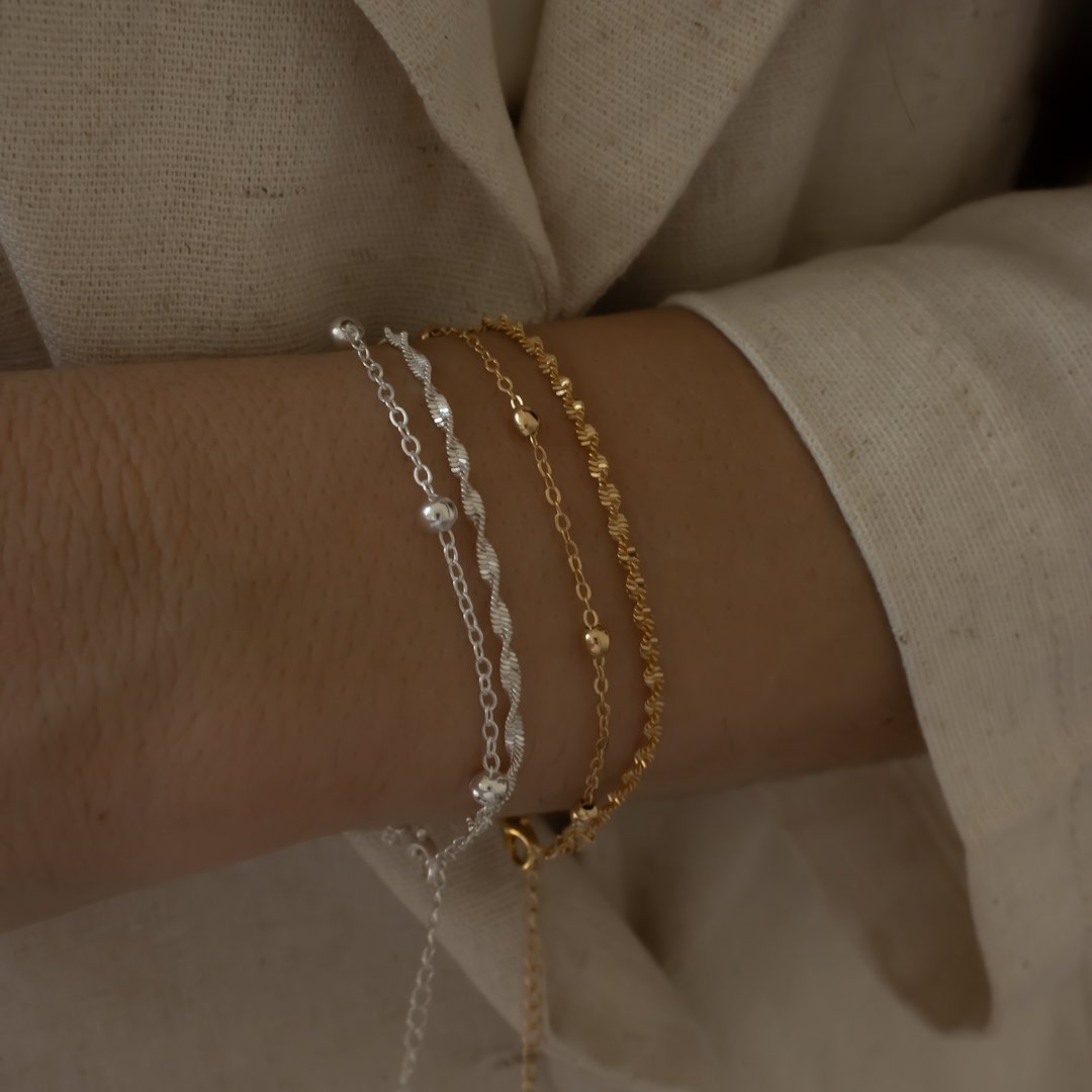 Pulseira Dupla - Bolinhas e Singapura