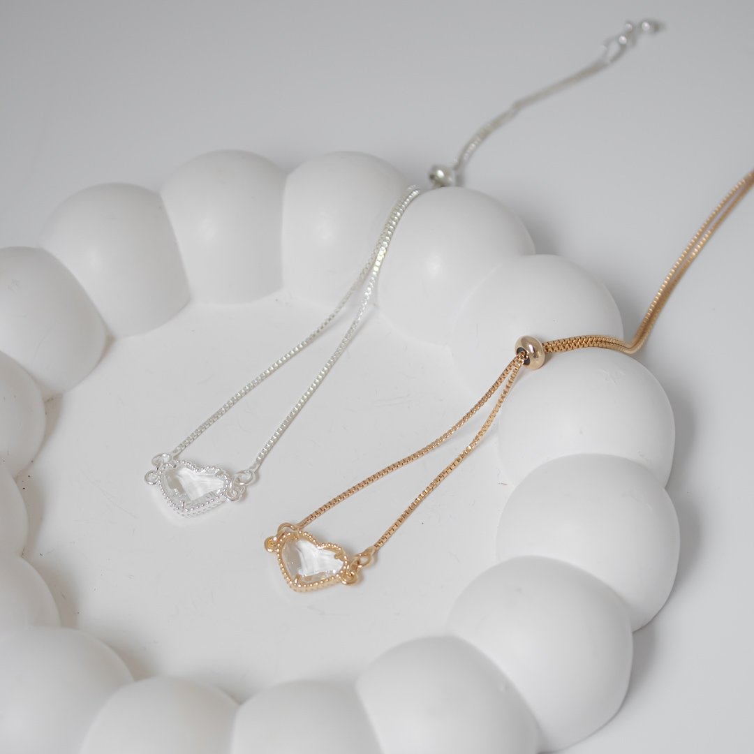 Pulseira Fecho Jóia - Coração Cristal