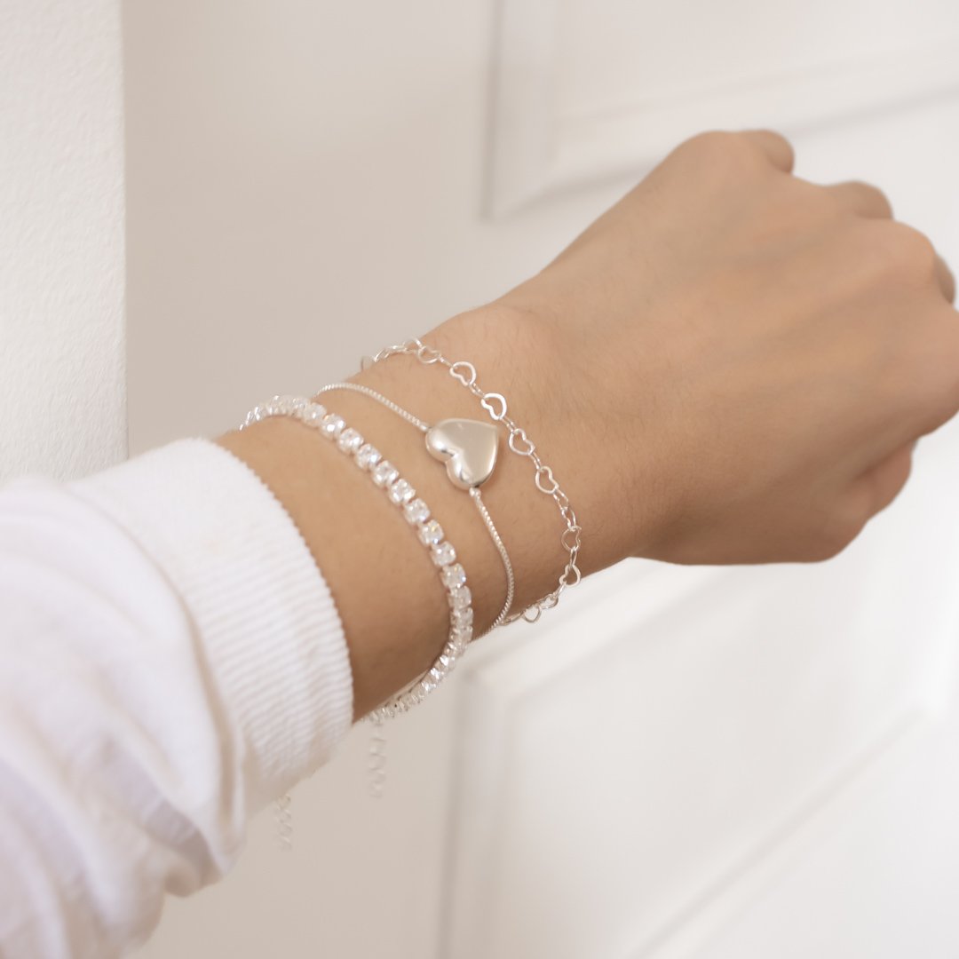 Pulseira Fecho Jóia - Coração Abaulado