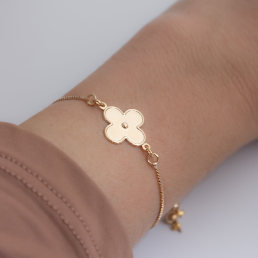 Pulseira Fecho Jóia - Trevo Espelhado