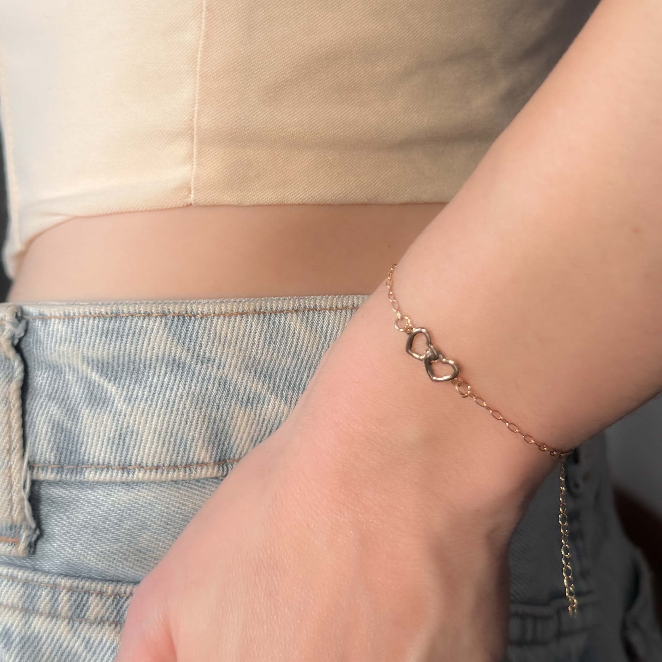 Pulseira Fecho Regular - Corações Vazados