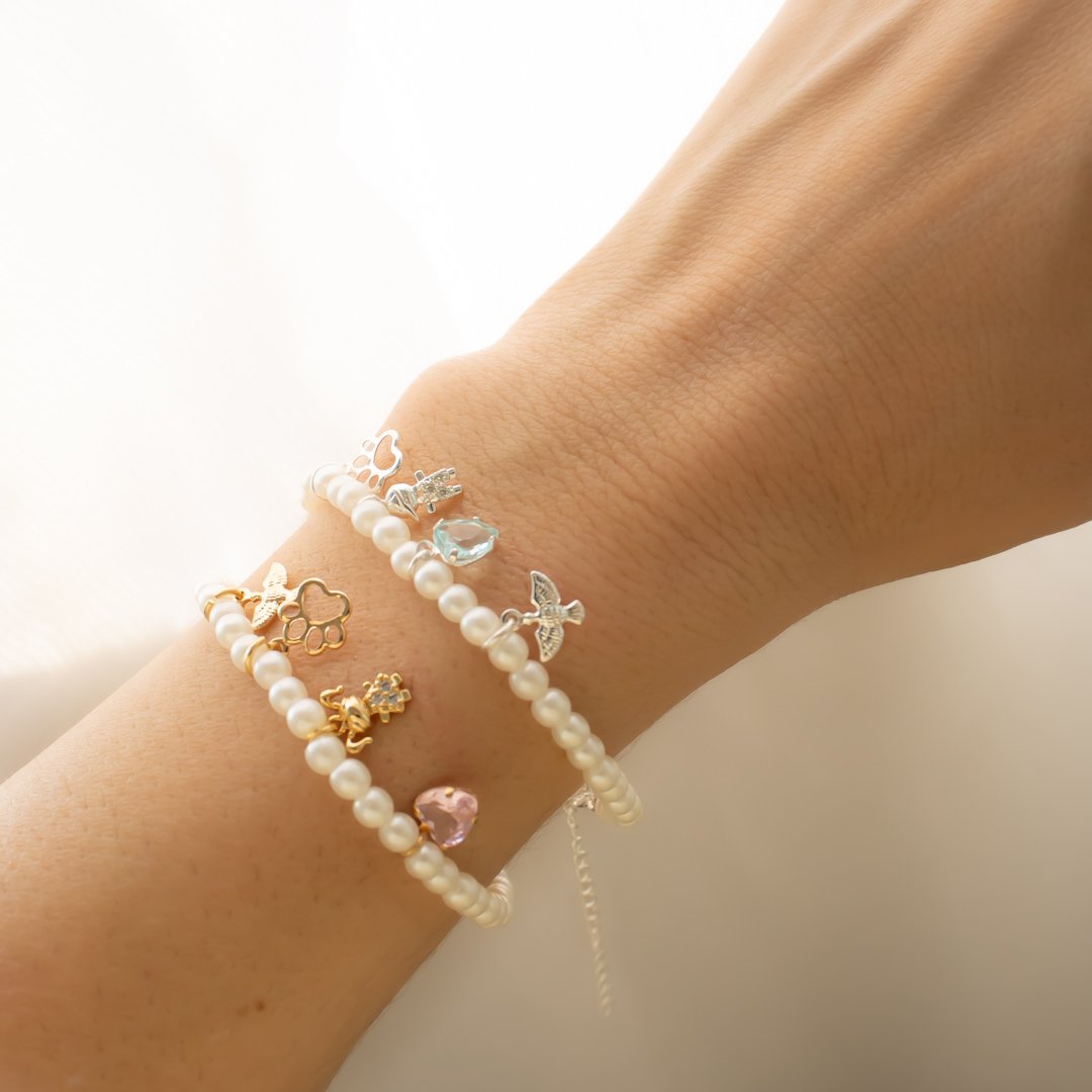 Pulseira Pérolas - Escolha os Pingentes (Até 5)