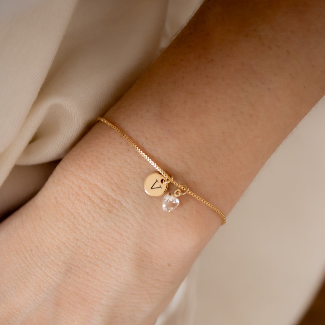 Pulseira Personalizada - Inicial e Coração