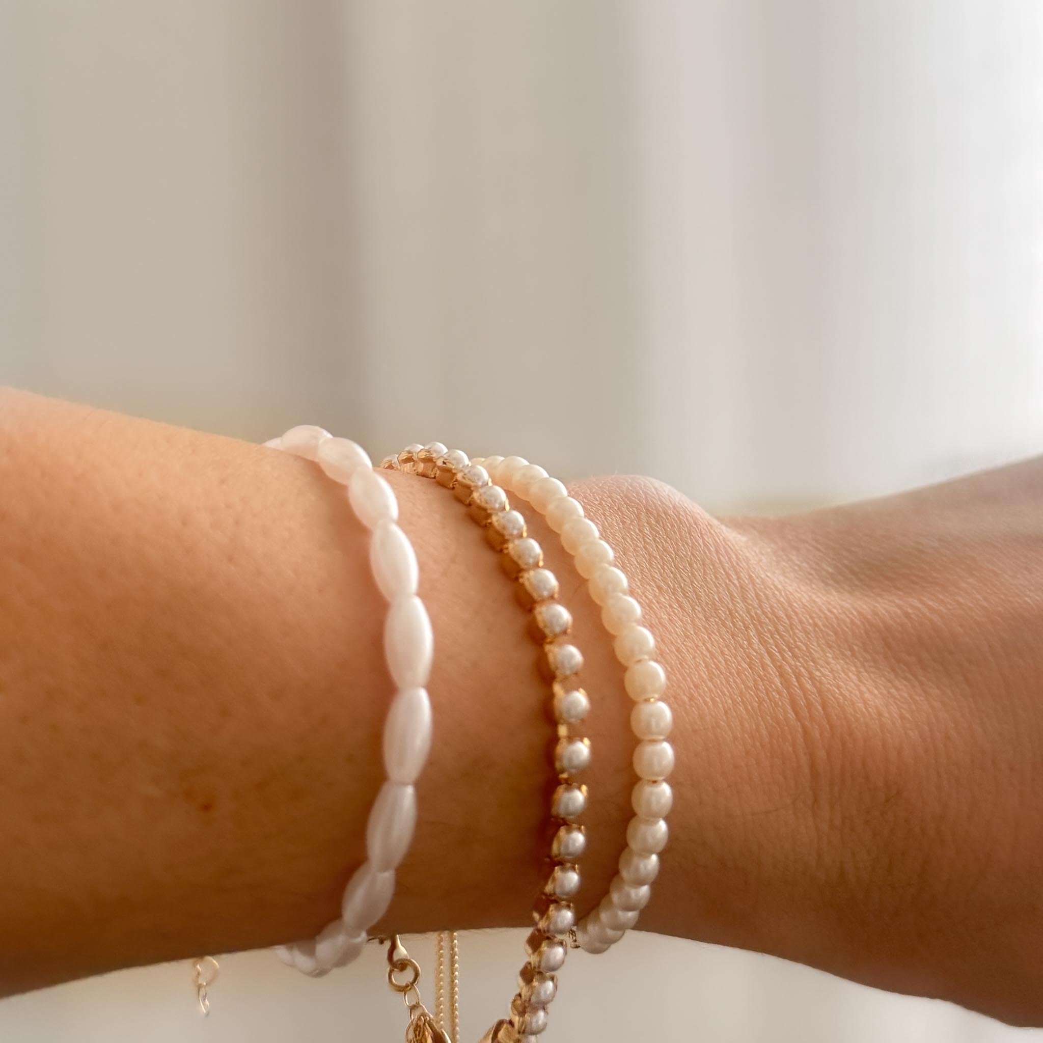 Pulseira Regular - Baguete Pérola