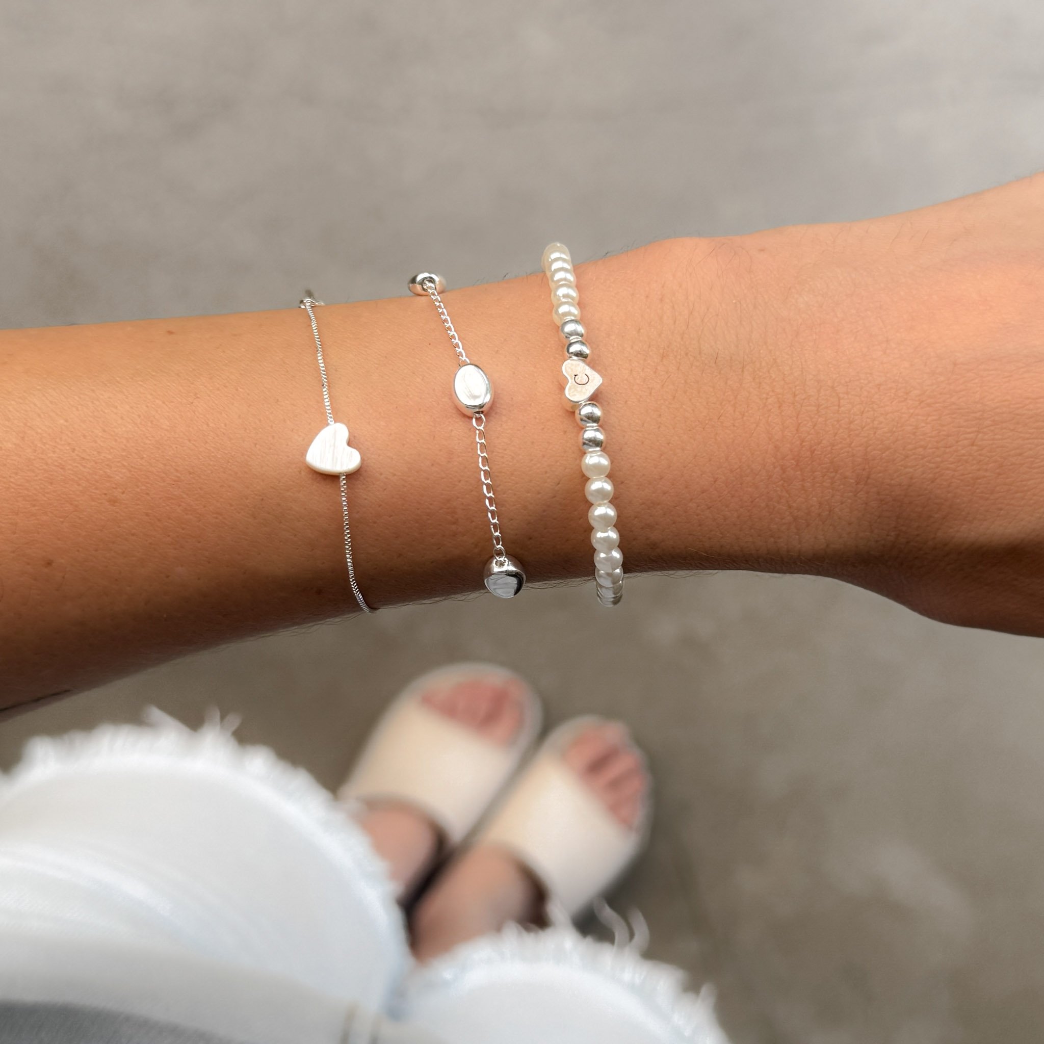 Pulseira Regular - Coração Madrepérola
