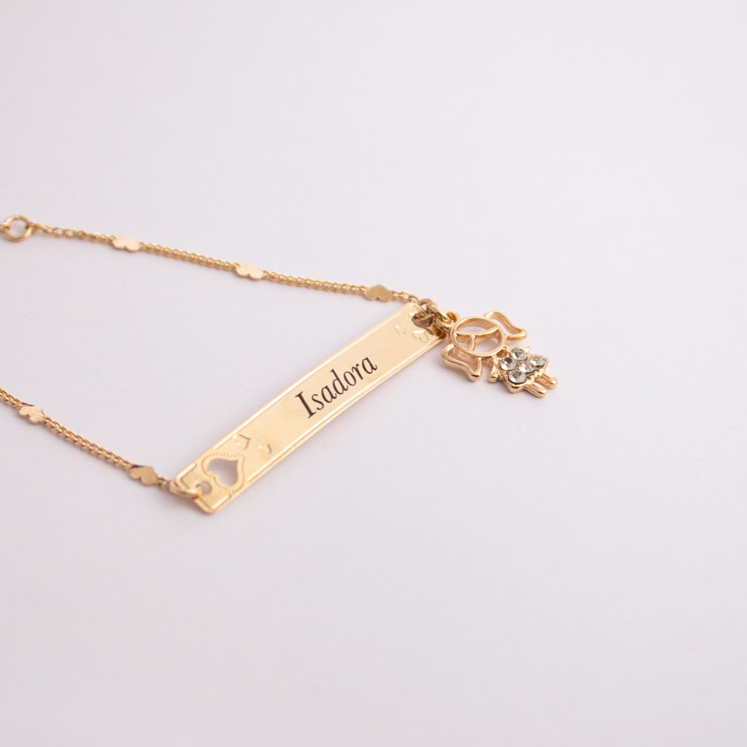 Pulseira Regular - Gravação Nome e Pingente (Adulto ou Infantil)