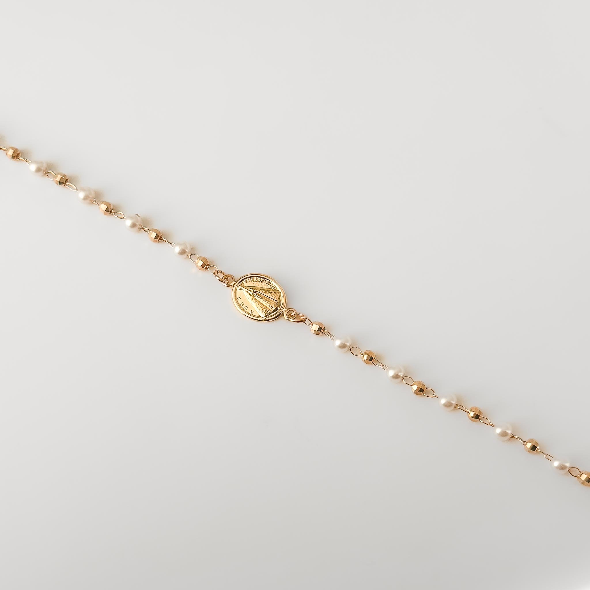 Pulseira Regular - Pérolas & Nossa Senhora
