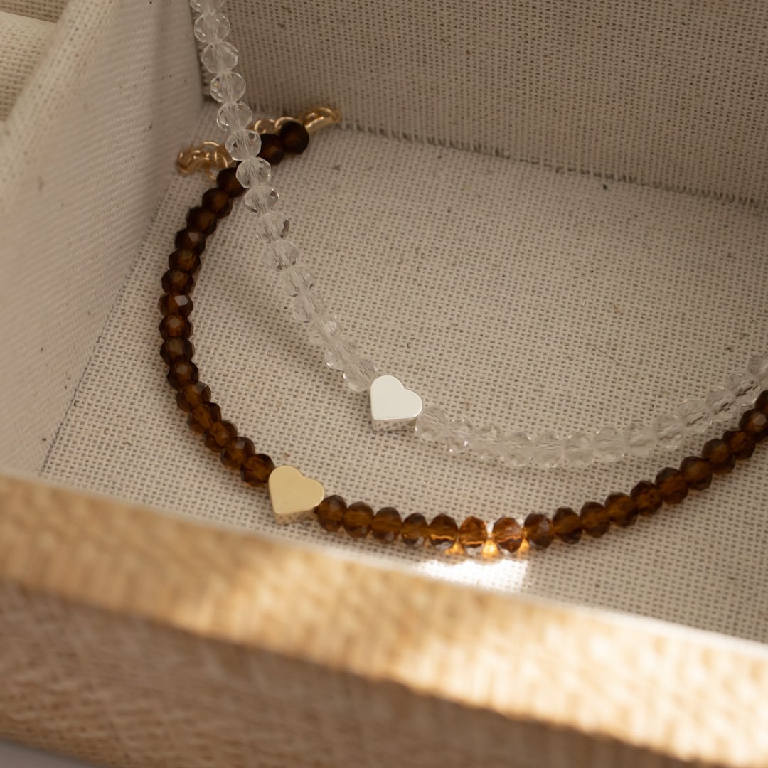 Pulseira Regular - Coração Cristais