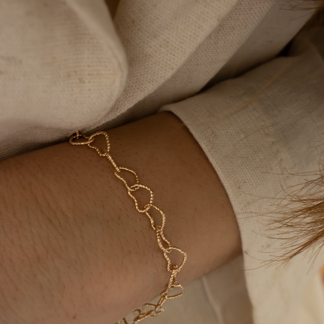 Pulseira Regular - Corações Brilho