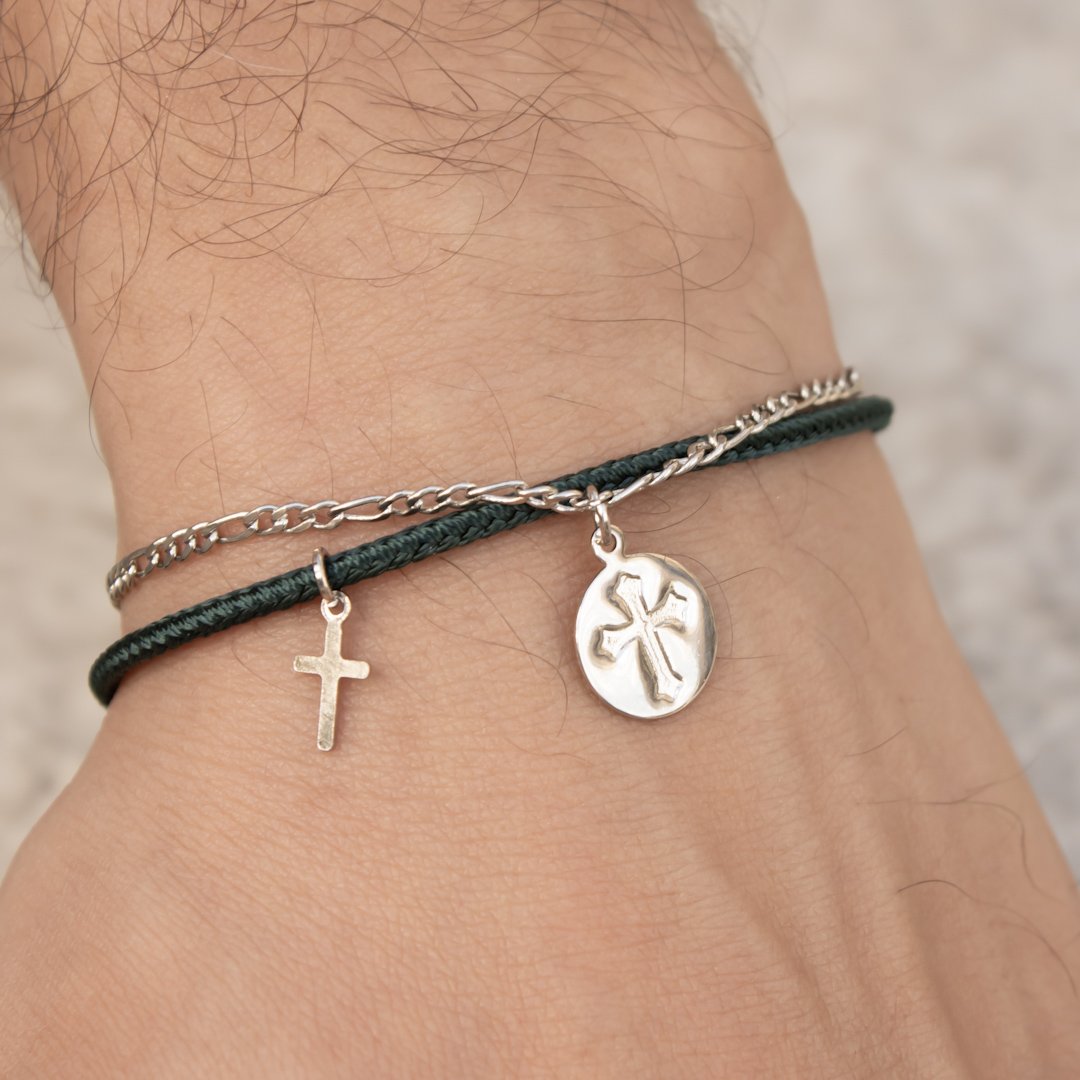 Pulseira Dupla - Masculina Cruz