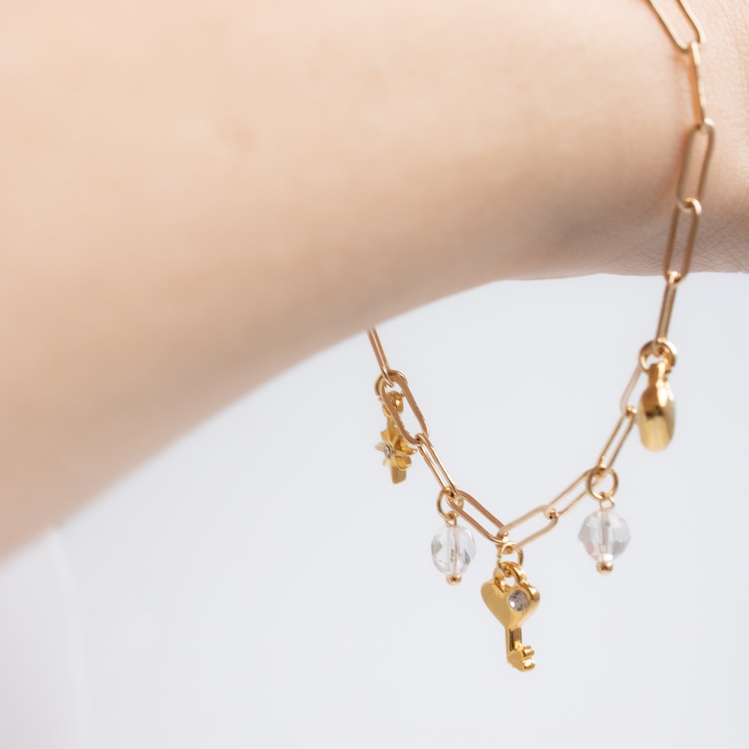 Pulseira Regular - Pingentes e Cristais