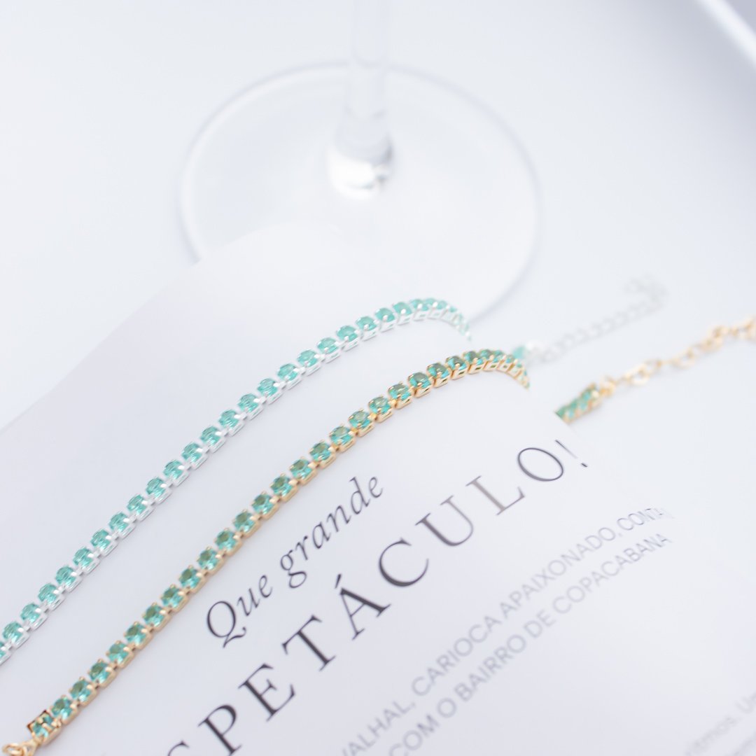 Pulseira Regular - Zirconia 2mm Turmalina